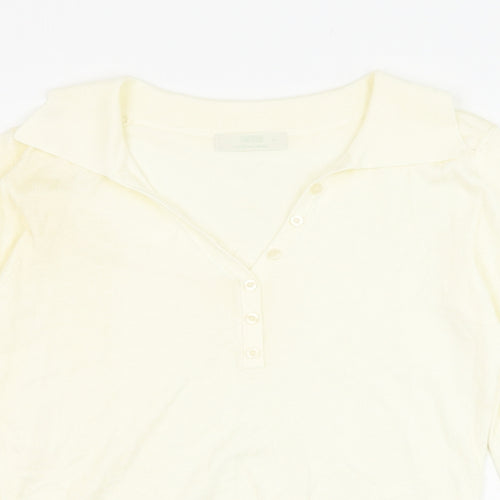 Marks and Spencer Womens Ivory Collared  Viscose Pullover Jumper Size 12