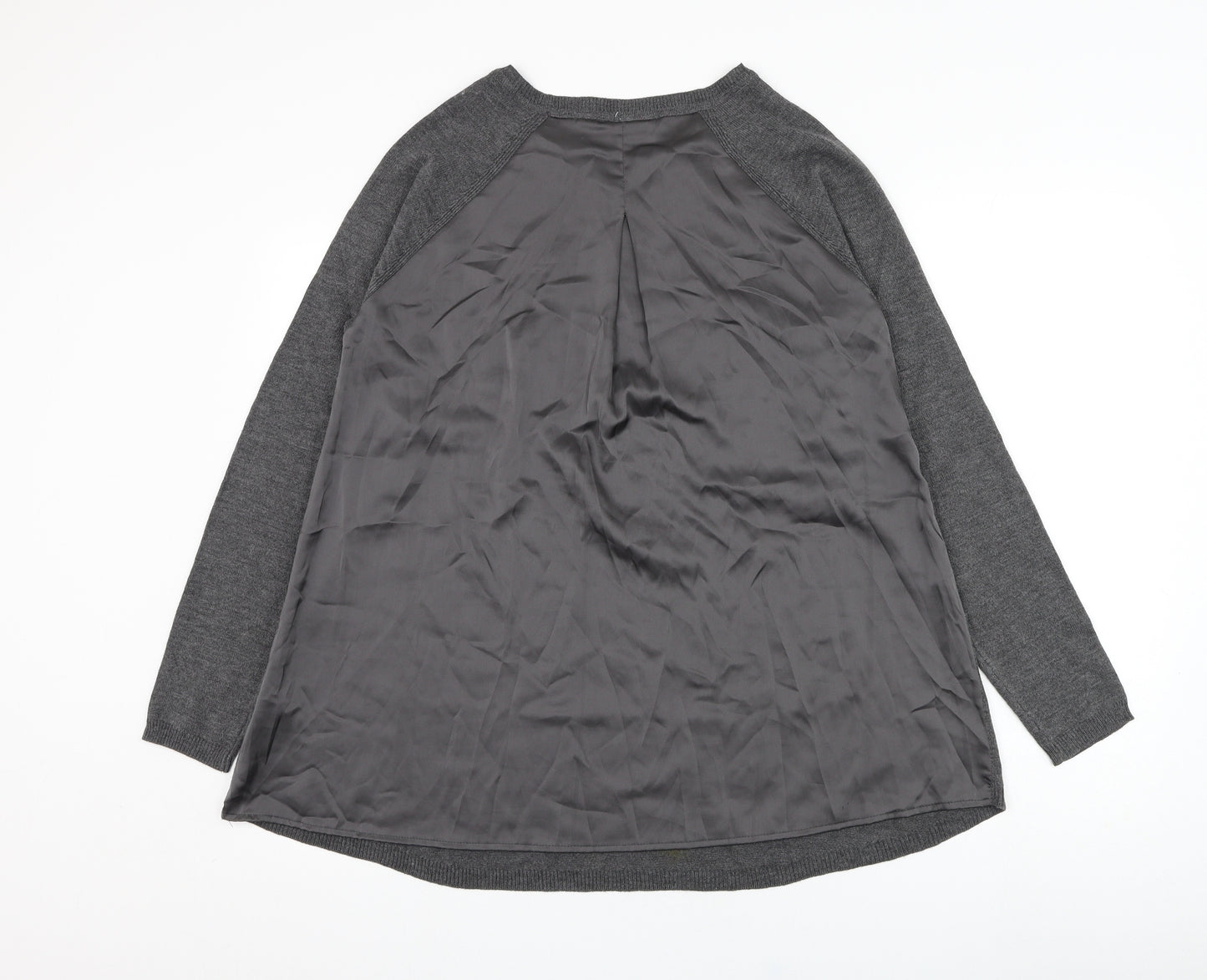 Marks and Spencer Womens Grey Round Neck  Acrylic Pullover Jumper Size 12