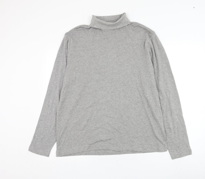 South Bay Womens Grey Roll Neck Cotton Pullover Jumper Size 12