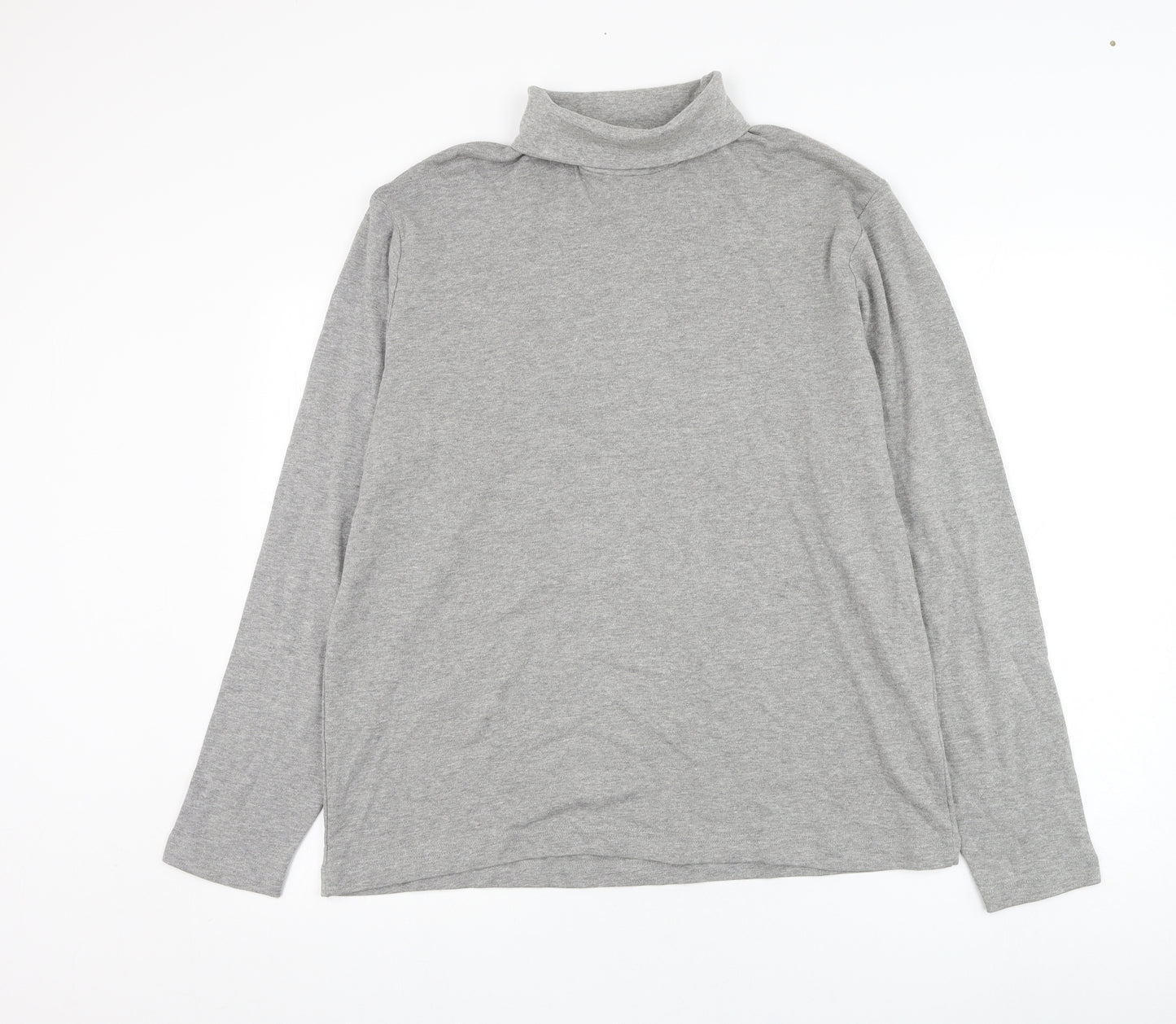 South Bay Womens Grey Roll Neck  Cotton Pullover Jumper Size 12