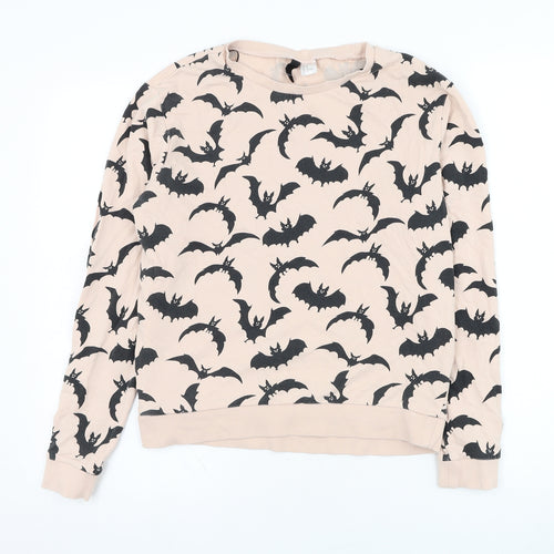 H&M Womens Pink  Cotton Pullover Sweatshirt Size M  Pullover - Bat