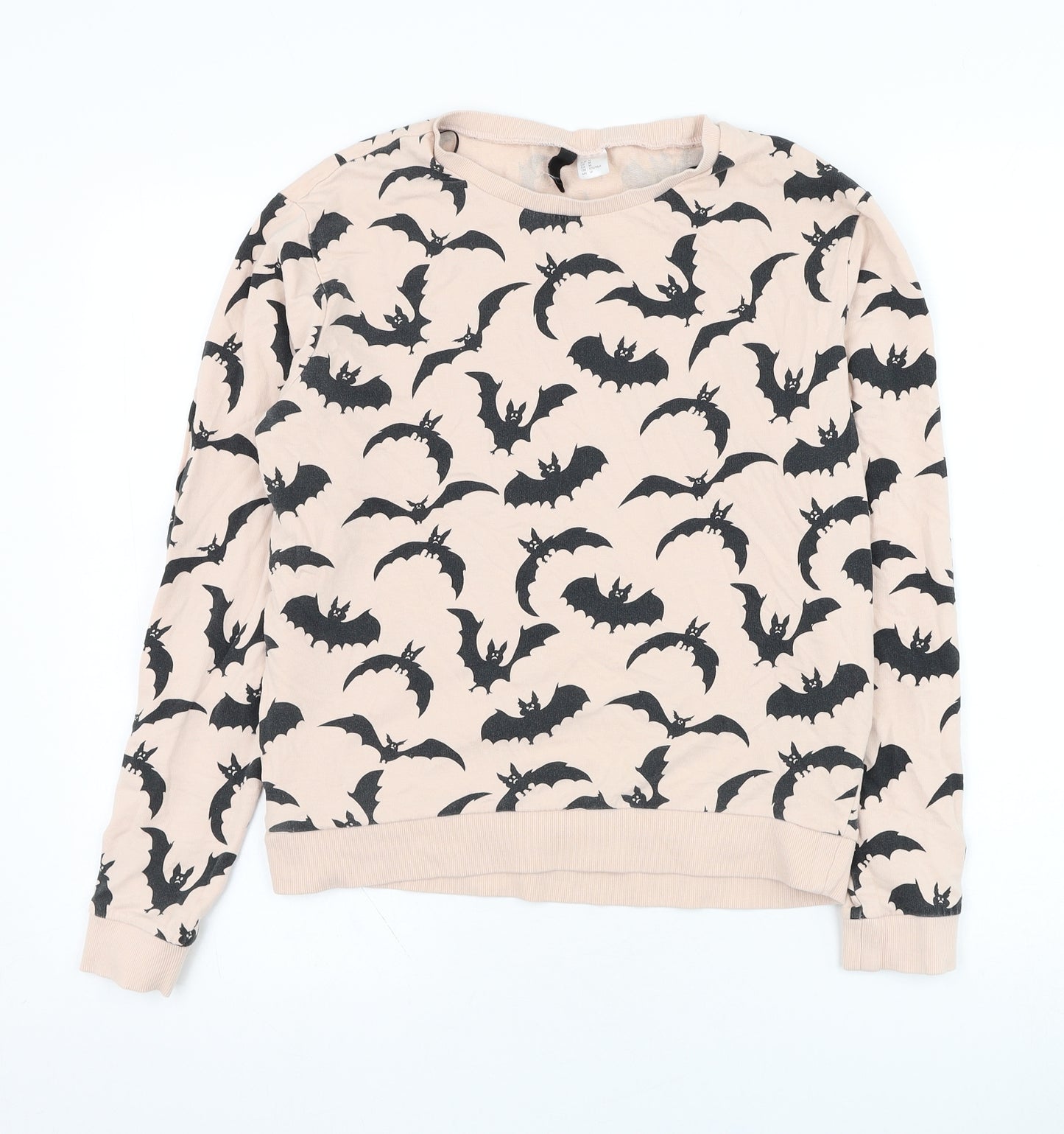 H&M Womens Pink  Cotton Pullover Sweatshirt Size M  Pullover - Bat