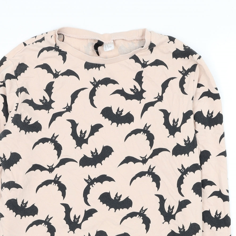 H&M Womens Pink  Cotton Pullover Sweatshirt Size M  Pullover - Bat