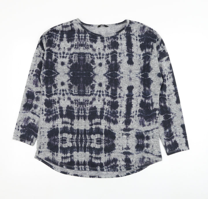 Roman Womens Grey Round Neck  Polyester Pullover Jumper Size 12