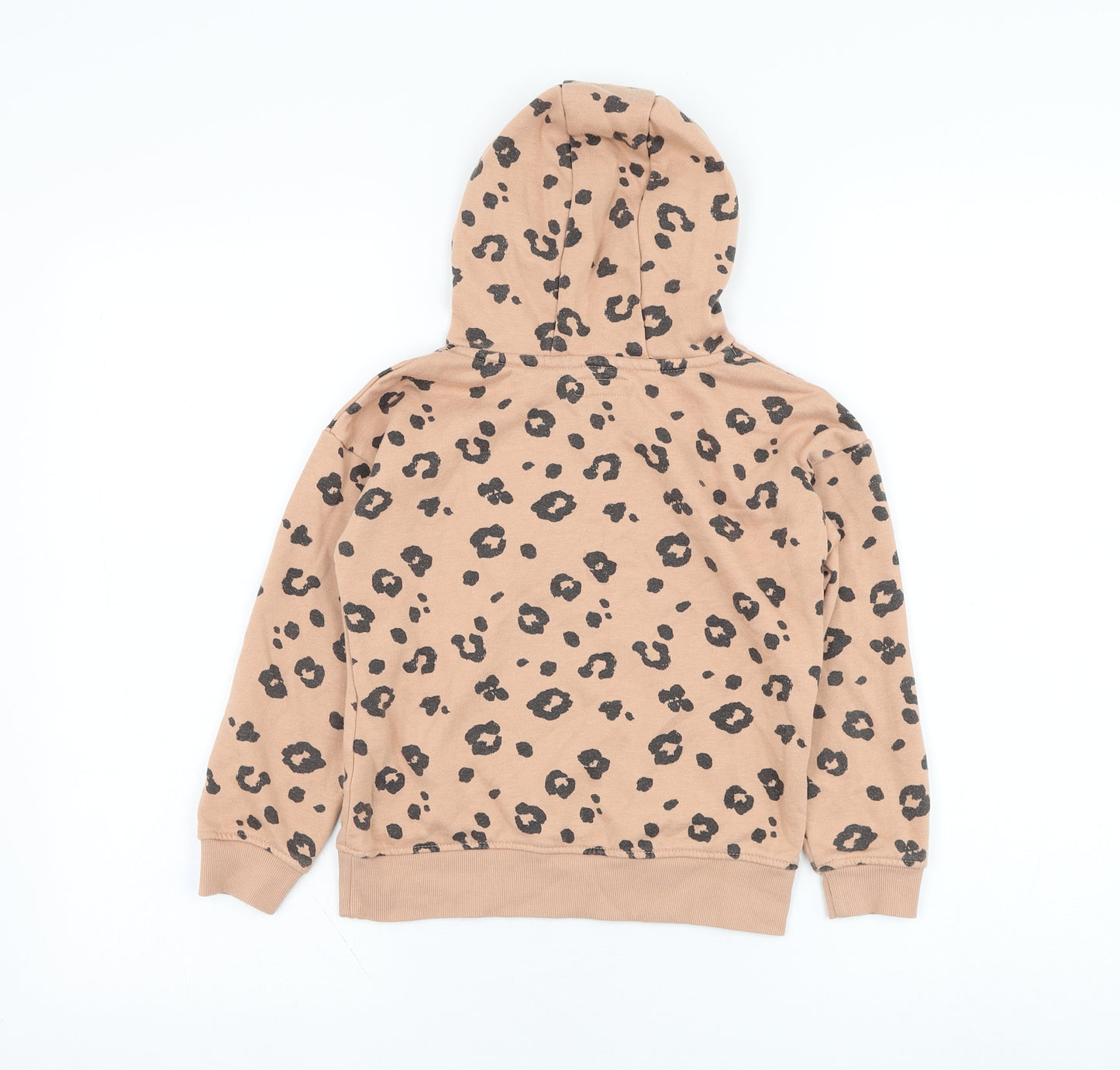 Primark Girls Brown Animal Print Cotton Pullover Hoodie Size 6-7 Years  Pullover - Slogan
