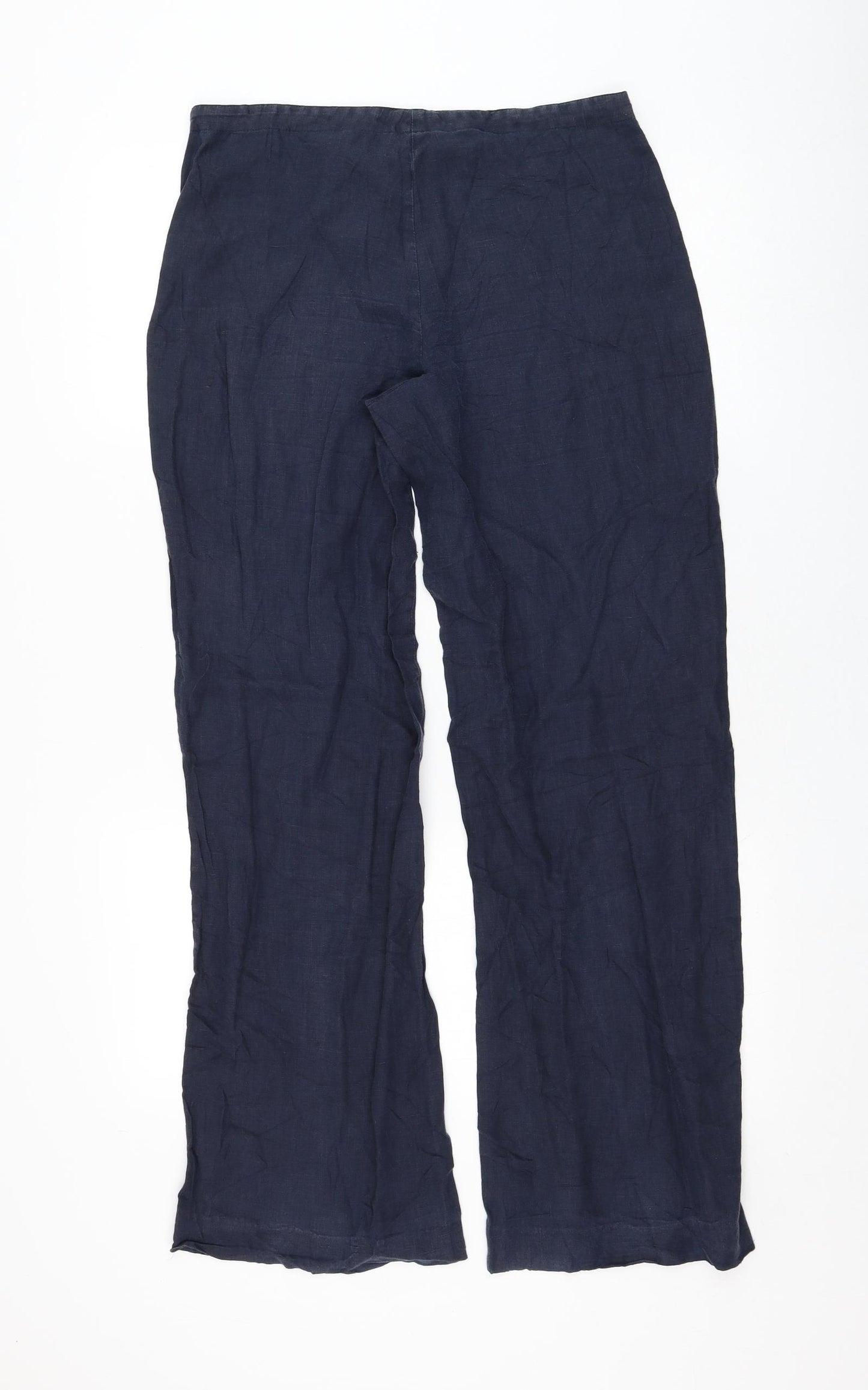 Zara Womens Blue  Linen Trousers  Size S L30 in Regular Zip
