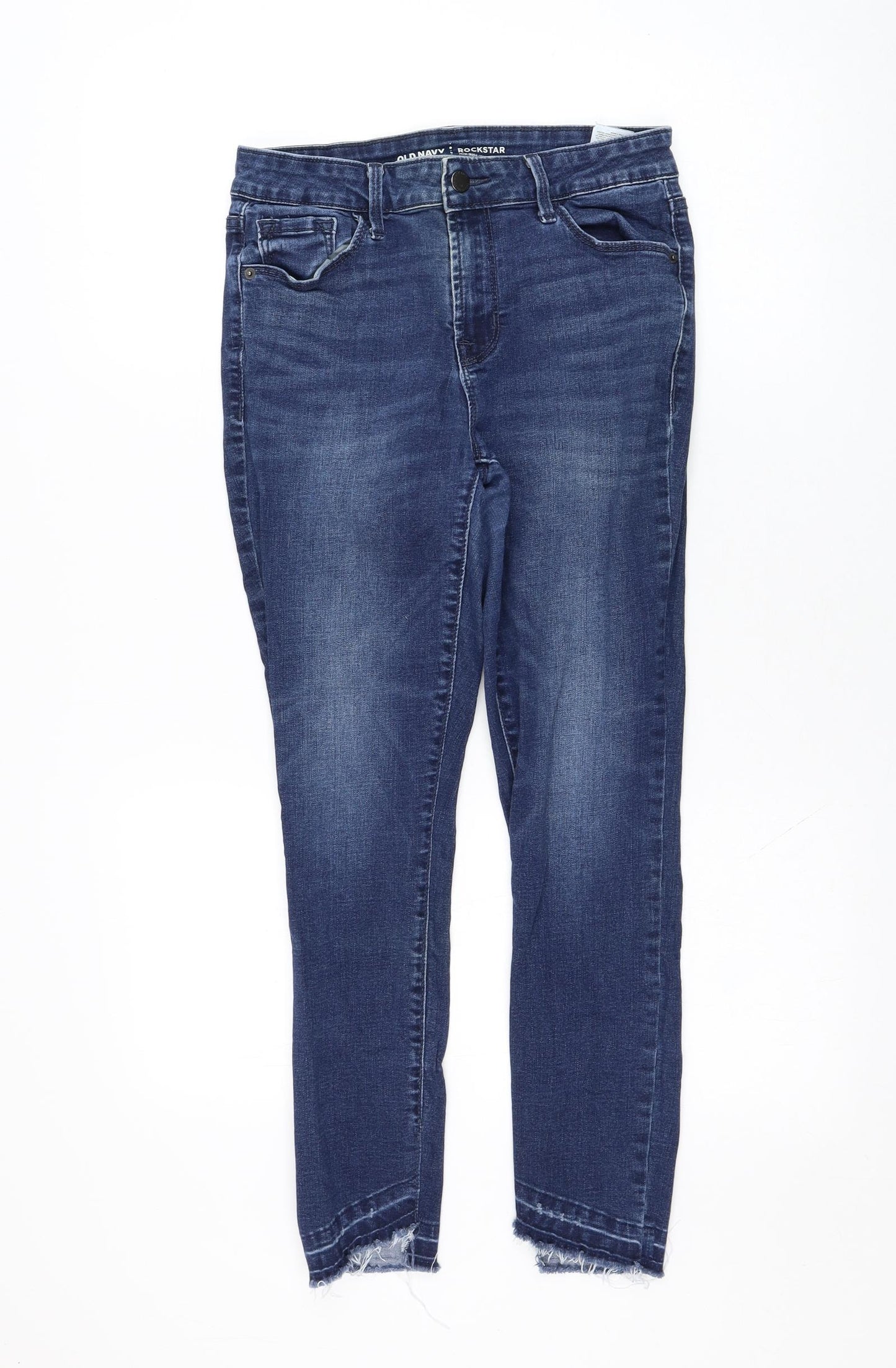 Old Navy Womens Blue  Cotton Skinny Jeans Size 8 L26 in Regular Zip