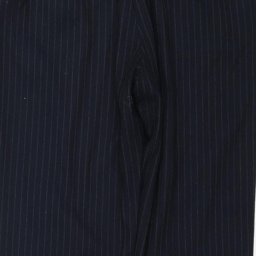 H&M Womens Blue Striped Polyester Trousers  Size 12 L27 in Regular