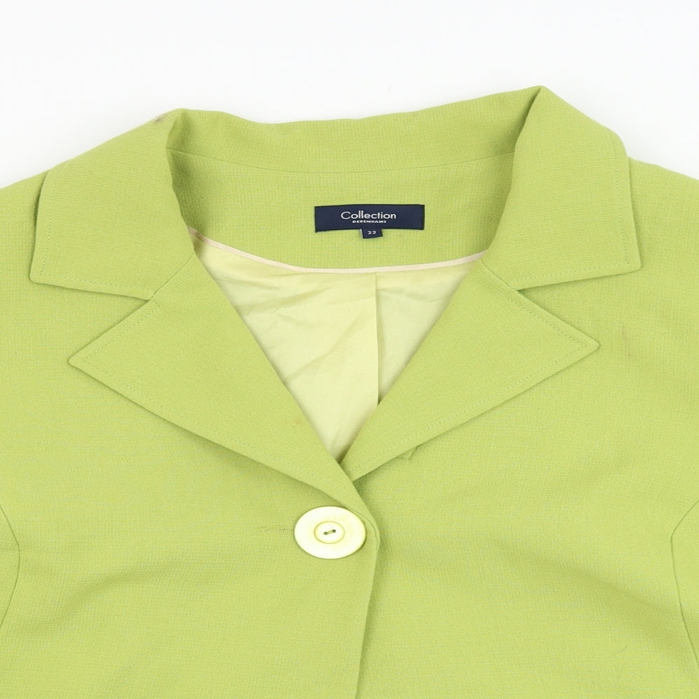 Debenhams Womens Green   Jacket Blazer Size 22  Button