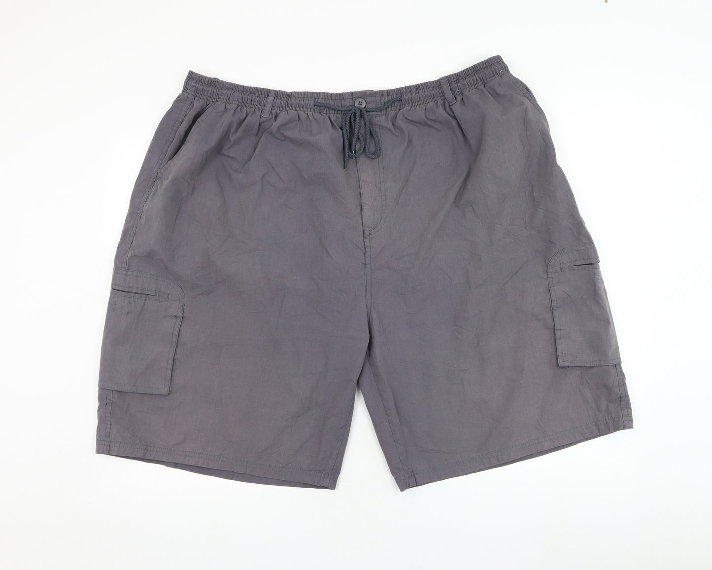 D555 Mens Grey  Polyester Sweat Shorts Size 4XL L10 in Regular