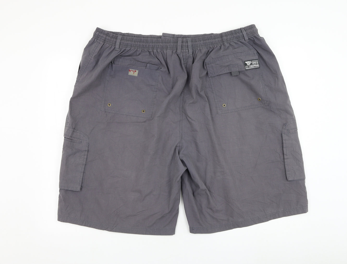 D555 Mens Grey  Polyester Sweat Shorts Size 4XL L10 in Regular