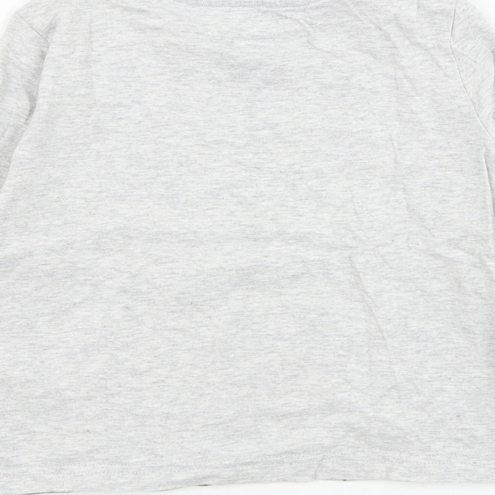 F&F Boys Grey  Cotton Basic T-Shirt Size 2-3 Years Round Neck Pullover - Dinosaur