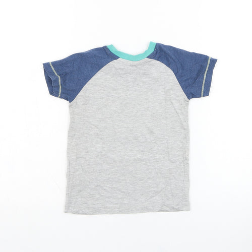 Matalan Boys Grey  Cotton Basic T-Shirt Size 2-3 Years Round Neck Pullover - Alligator