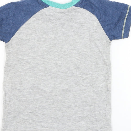 Matalan Boys Grey  Cotton Basic T-Shirt Size 2-3 Years Round Neck Pullover - Alligator