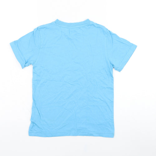 Primark Boys Blue  Cotton Basic T-Shirt Size 8-9 Years Round Neck Pullover - California