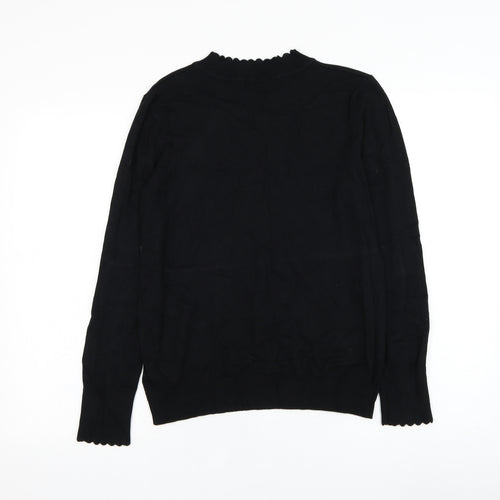 Dunnes Stores Womens Black Round Neck  Viscose Pullover Jumper Size L