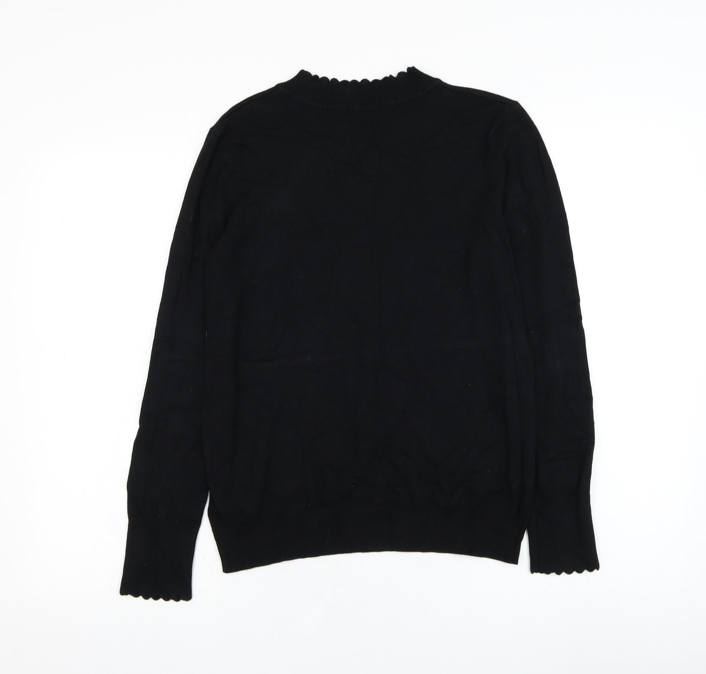 Dunnes Stores Womens Black Round Neck  Viscose Pullover Jumper Size L