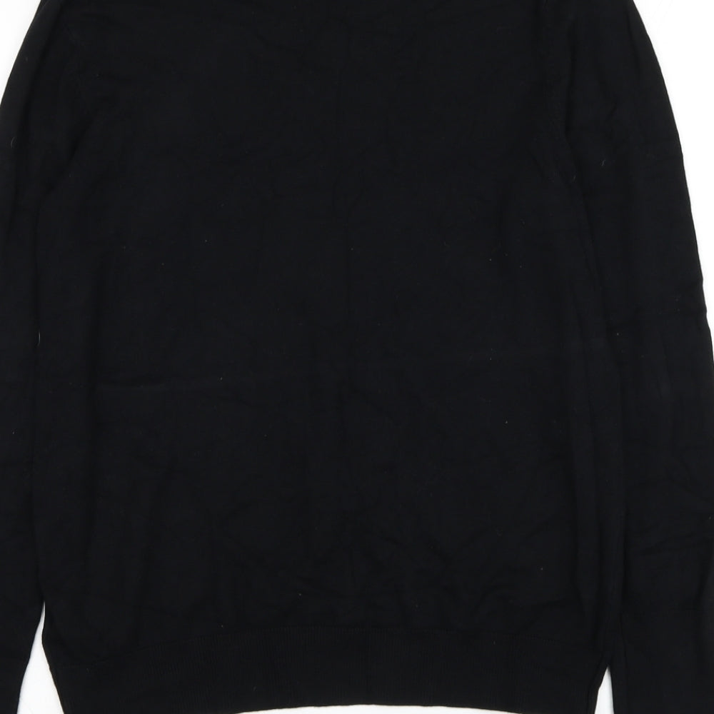 Dunnes Stores Womens Black Round Neck  Viscose Pullover Jumper Size L
