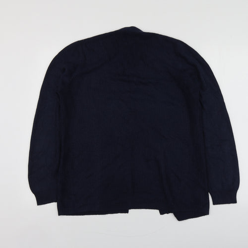 Papaya Womens Blue V-Neck  Acrylic Cardigan Jumper Size 12