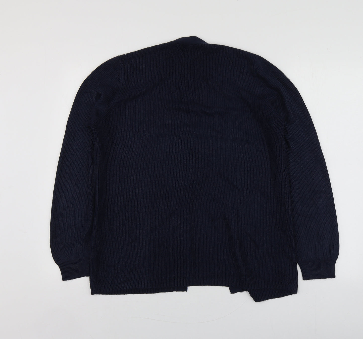 Papaya Womens Blue V-Neck  Acrylic Cardigan Jumper Size 12