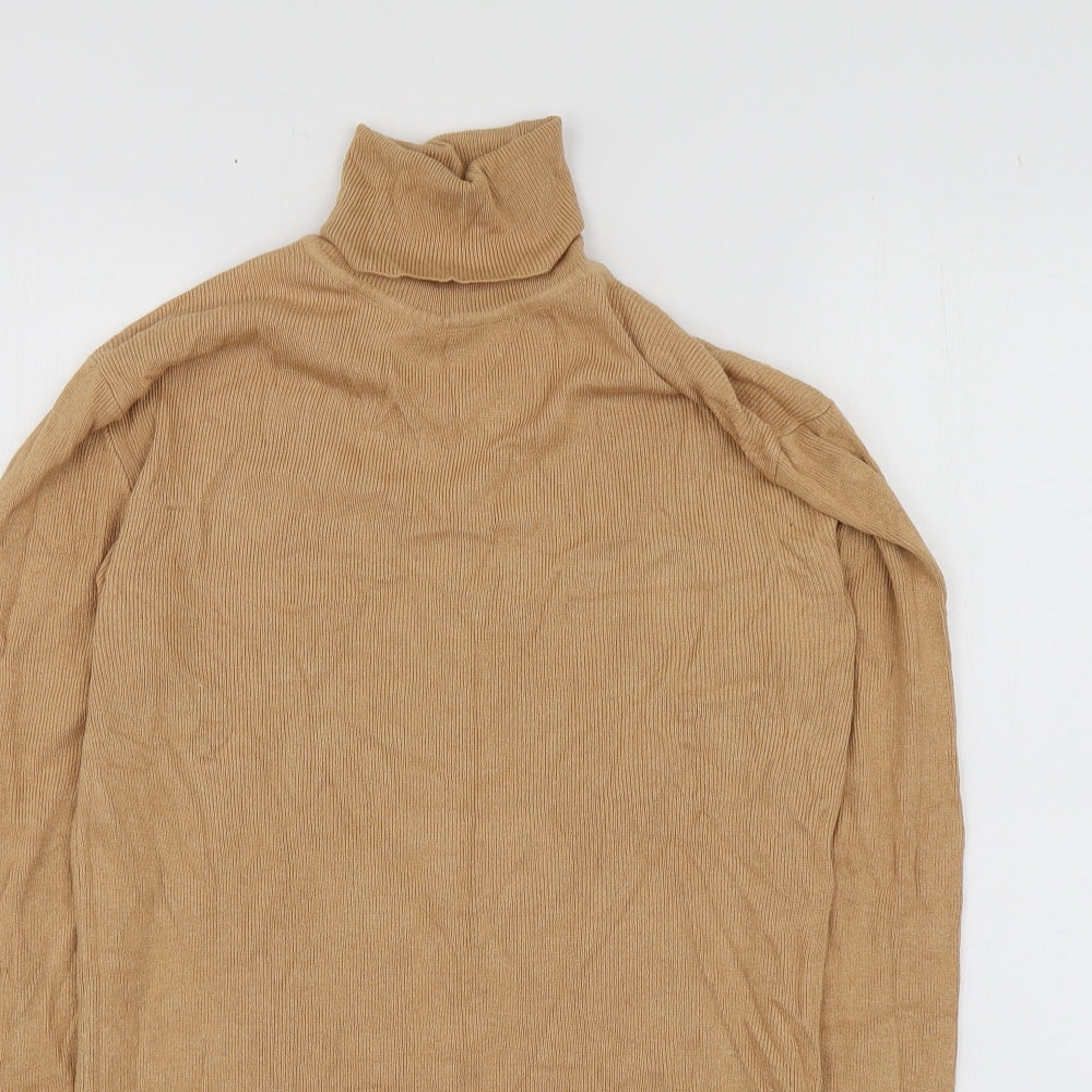 Primark Womens Yellow Roll Neck  Viscose Pullover Jumper Size M