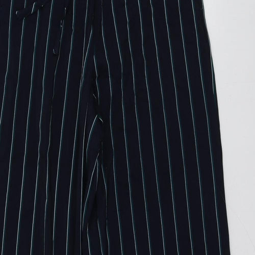 Carolina Belle Womens Blue Striped Polyester Trousers  Size M L30 in Regular