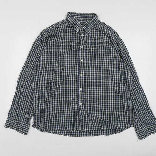 Blue Harbour Mens Multicoloured Plaid Cotton  Button-Up Size XL Collared