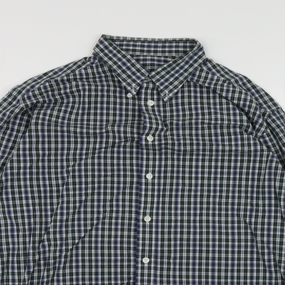 Blue Harbour Mens Multicoloured Plaid Cotton  Button-Up Size XL Collared
