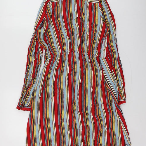 Piano C Womens Multicoloured Striped Viscose Shirt Dress  Size M  Collared