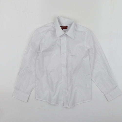 ColinRoss Boys White  Polyester Basic Button-Up Size 12 Years Collared