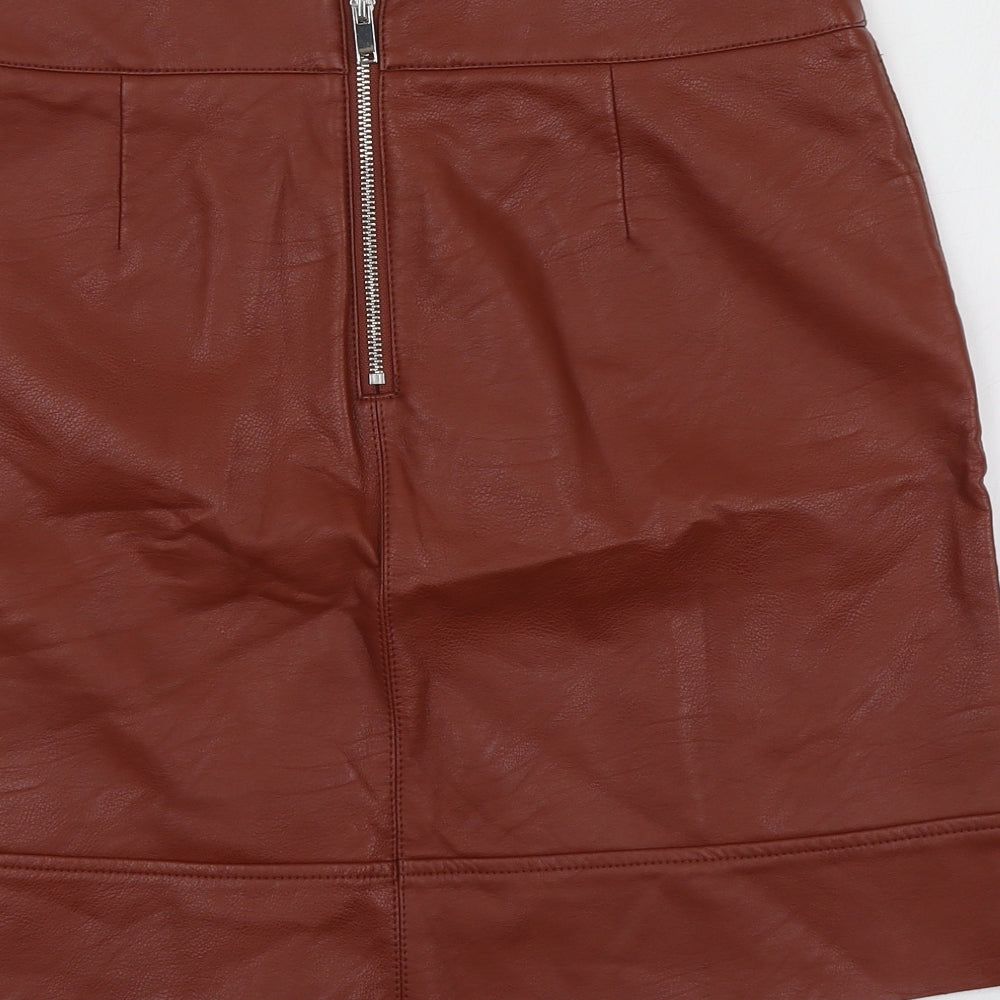 Warehouse Womens Brown  Polyester A-Line Skirt Size 16