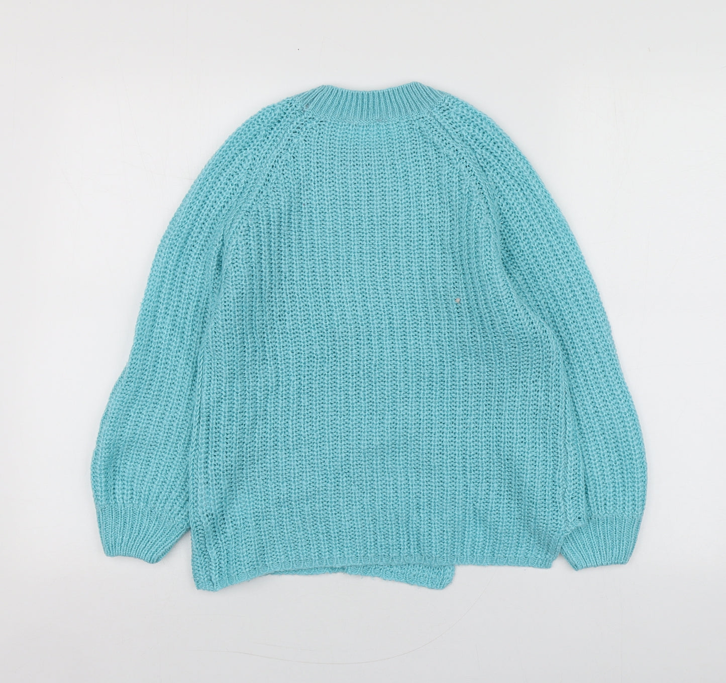 M&Co Girls Blue Round Neck  Acrylic Pullover Jumper Size 9-10 Years