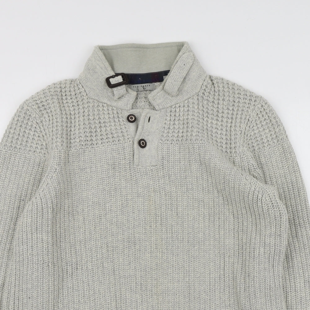 Ted Baker Mens Beige Round Neck  Cotton Pullover Jumper Size XL