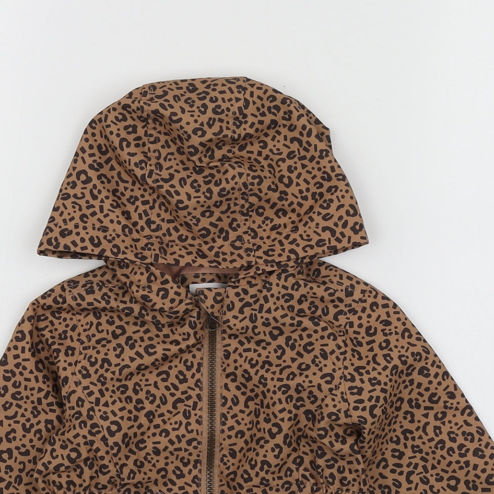 TU Girls Brown Animal Print  Jacket  Size 9-12 Months