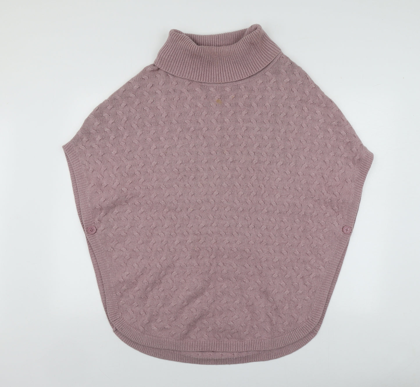 Laura Ashley Womens Pink Roll Neck  Nylon Vest Jumper Size S