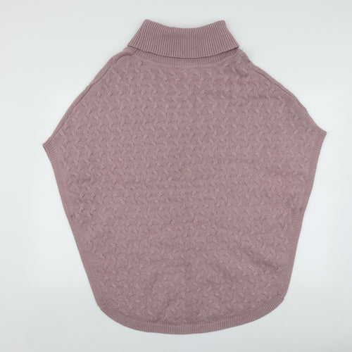 Laura Ashley Womens Pink Roll Neck  Nylon Vest Jumper Size S