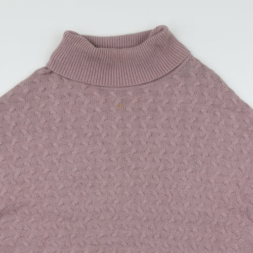 Laura Ashley Womens Pink Roll Neck  Nylon Vest Jumper Size S