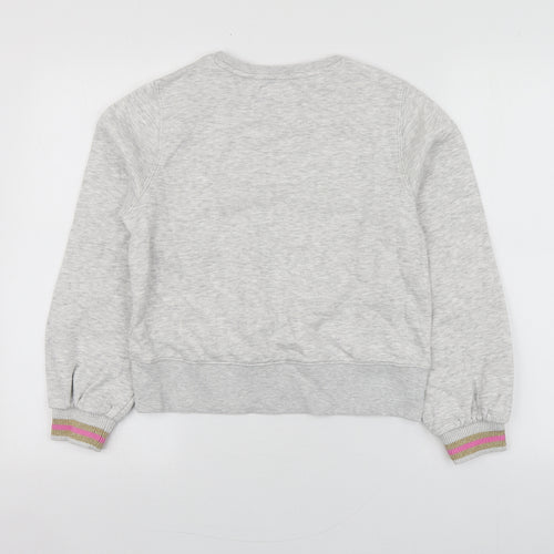 M&S Girls Grey  Cotton Pullover Hoodie Size 12-13 Years