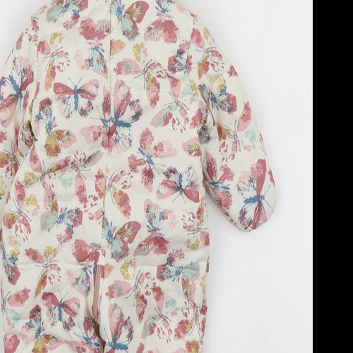 Nutmeg Girls Multicoloured Geometric  Jacket Snowsuit Size 3-6 Months