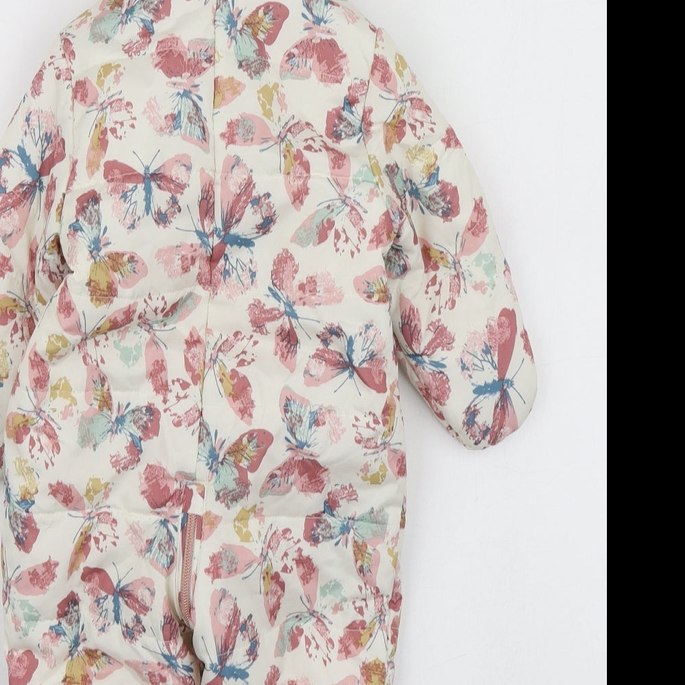 Nutmeg Girls Multicoloured Geometric  Jacket Snowsuit Size 3-6 Months