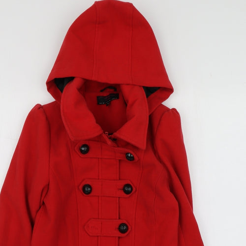 New Look Womens Red   Overcoat Coat Size 8