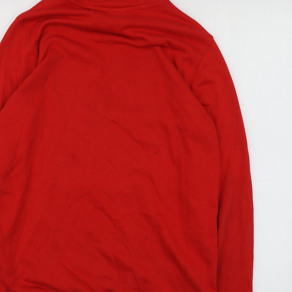 Nike Mens Red Geometric Cotton Pullover Hoodie Size M
