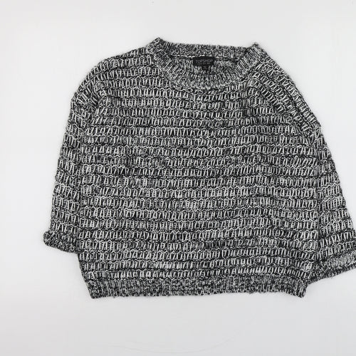 Topshop Womens Grey Round Neck  Acrylic Pullover Jumper Size 4