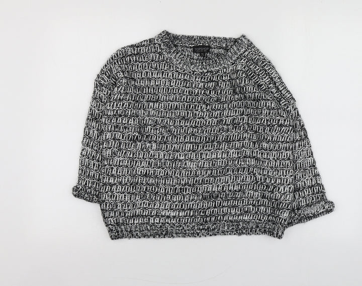 Topshop Womens Grey Round Neck  Acrylic Pullover Jumper Size 4