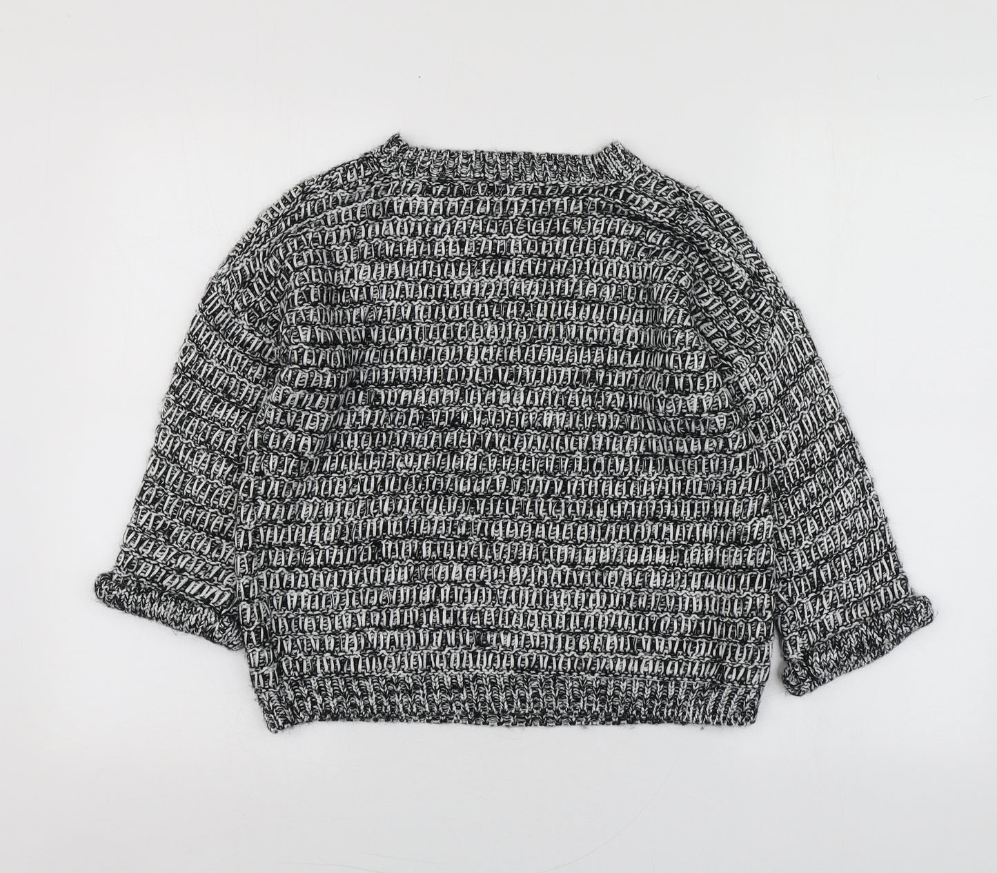 Topshop Womens Grey Round Neck  Acrylic Pullover Jumper Size 4