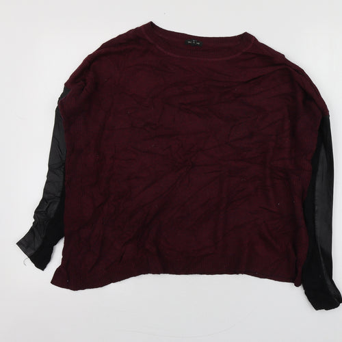 River Island Womens Red Round Neck  Viscose Pullover Jumper Size 36