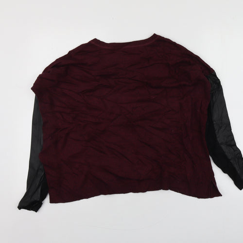 River Island Womens Red Round Neck  Viscose Pullover Jumper Size 36