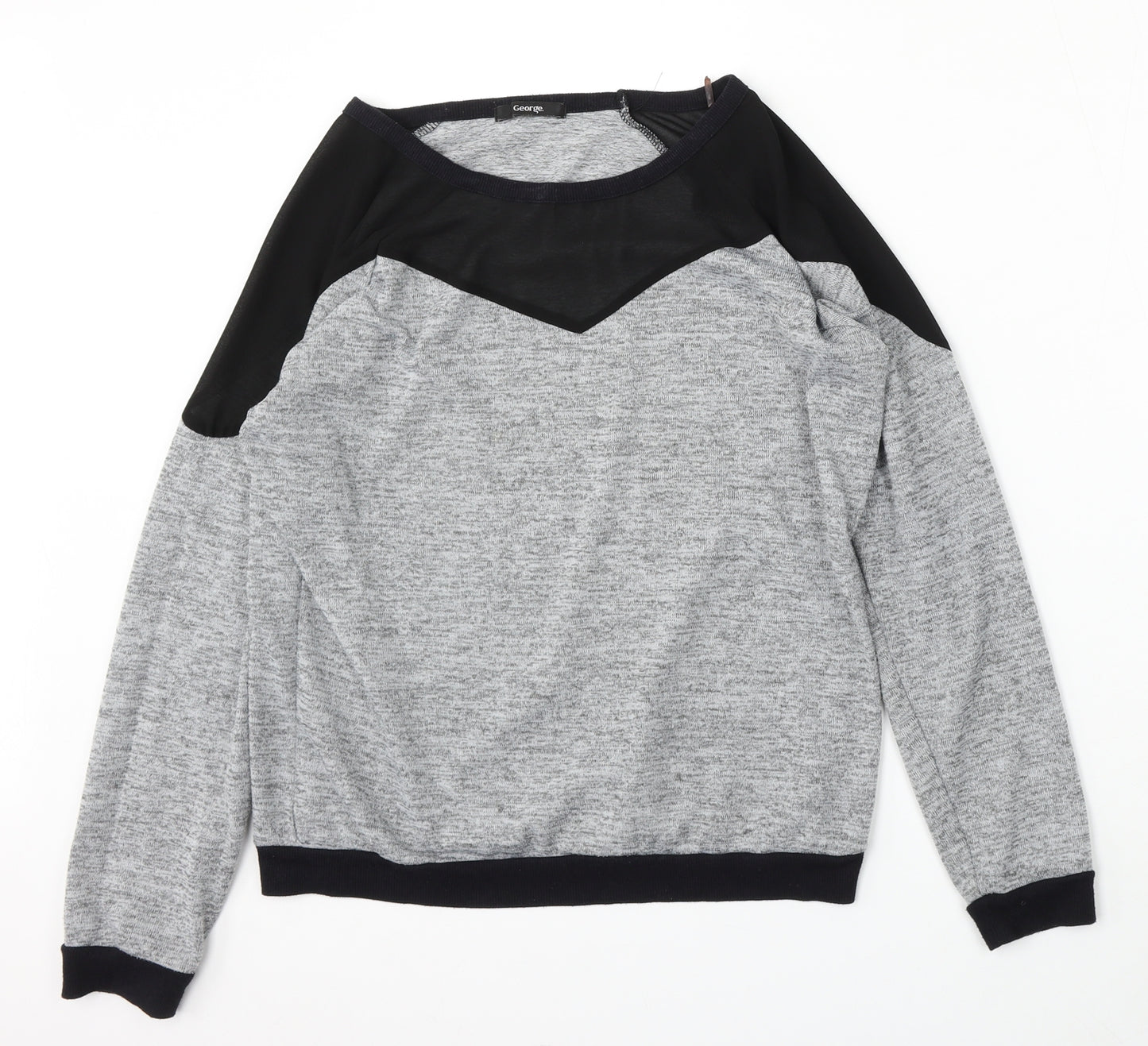 George Womens Grey Round Neck  Polyester Pullover Jumper Size 14