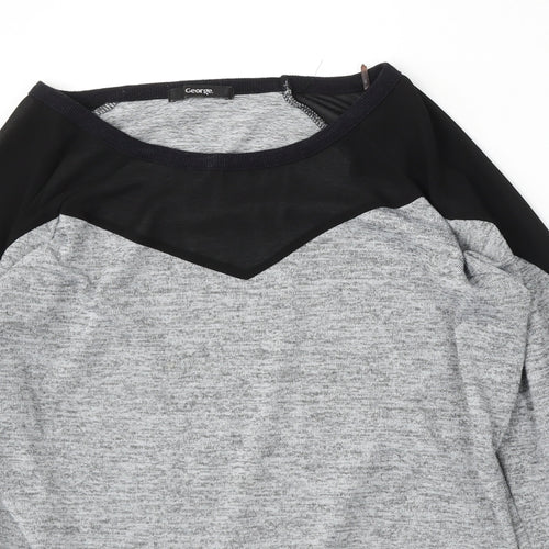 George Womens Grey Round Neck  Polyester Pullover Jumper Size 14