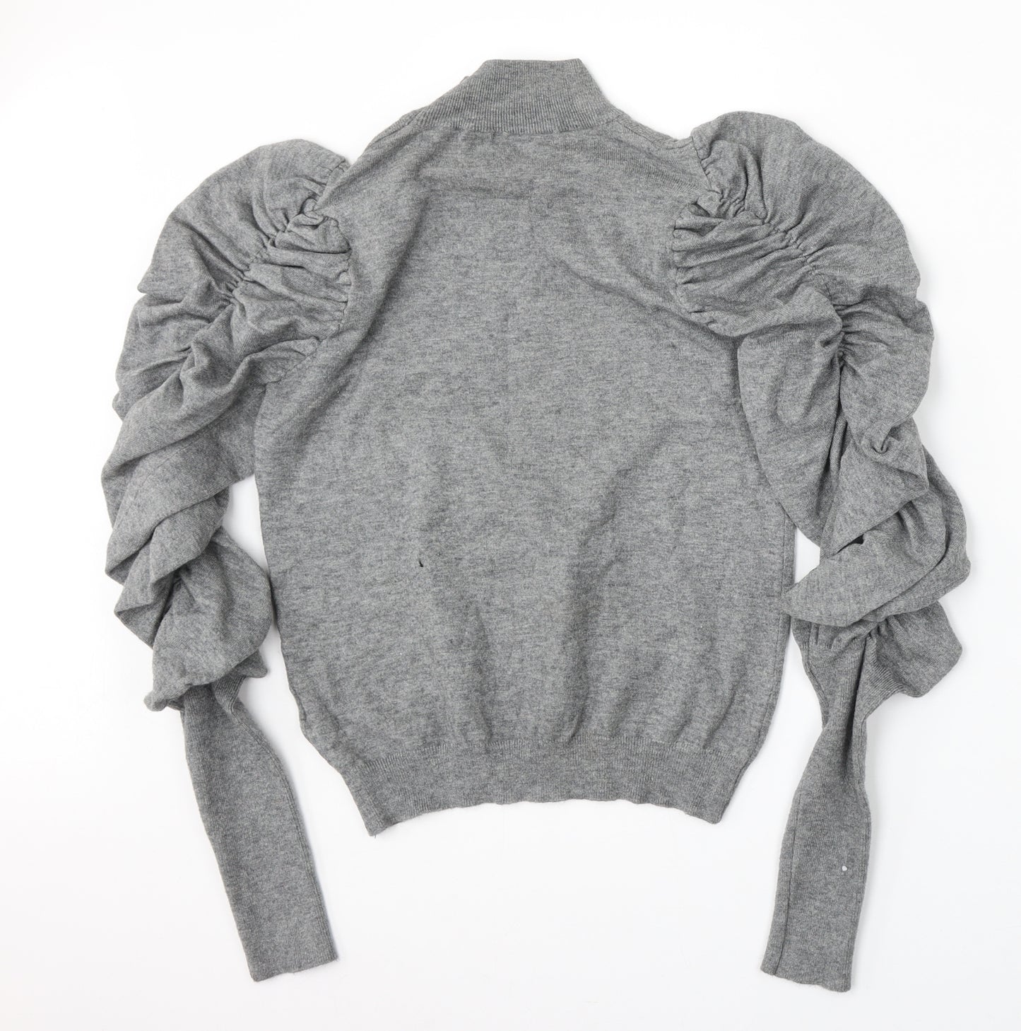 White ICy Womens Grey Mock Neck  Viscose Pullover Jumper Size M